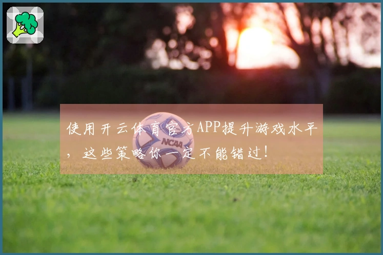 使用开云体育官方APP提升游戏水平，这些策略你一定不能错过！